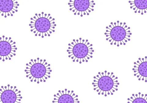 Covid 19 virus pattern on a white background Stock-Illustration
