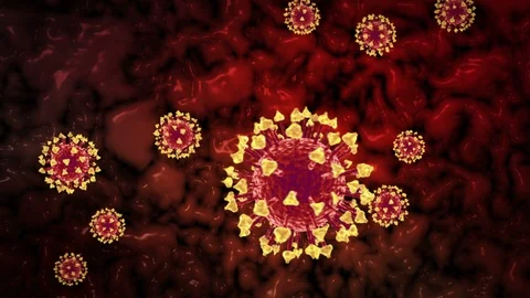 Covid 19 Virus Visualization in the body Looping Animation Stock Footage 127238151