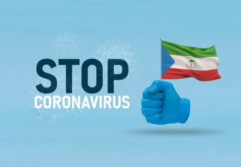 COVID-19 Visual concept - hand-text Stop Coronavirus, hand-gesture versus virus Stock Illustration