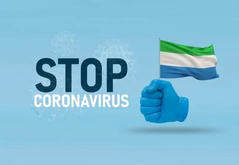 COVID-19 Visual concept - hand-text Stop Coronavirus, hand-gesture versus virus Stock Illustration