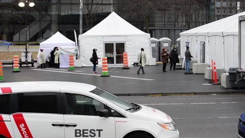 Covid-19 walk thru testing Stock Footage 131177424