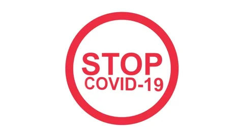 Covid-19 warning animation. Сirculate, repeat, loop. Coronavirus concept. 4k res Stock Footage 144184985