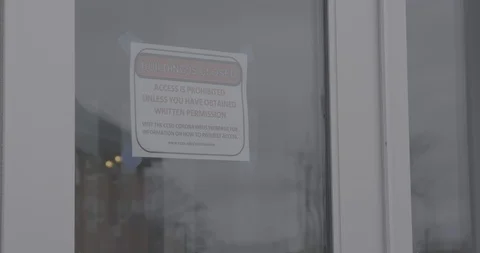 Covid-19 Warning Sign at Central Connecticut State University. Angle Four. Stock Footage 128329441