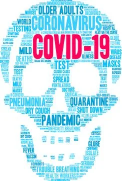 COVID-19 Word Cloud Stock Illustration