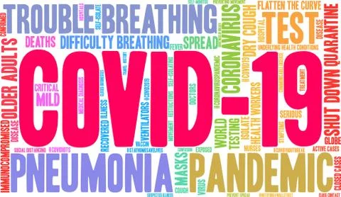 COVID-19 Word Cloud Stock Illustration