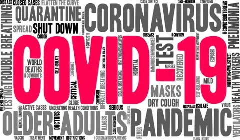 COVID-19 Word Cloud Ilustração Stock