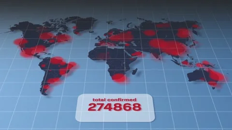 COVID-19 World Map Animation. The global spread of coronavirus. Stock Footage 171967606