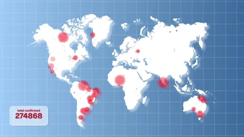 COVID-19 World Map Animation. The global spread of coronavirus. Stock Footage 171967627