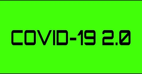 Covid 2.0 text green screen, masked glitched effect. Stock Footage 132621098
