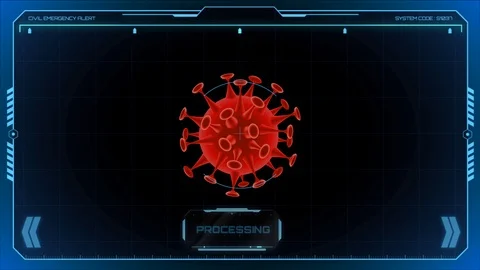 Covid 2019 virus in blue frame Stock Footage 127211970
