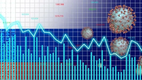 Covid analysis background on half Russia flag Stock Footage 229537273