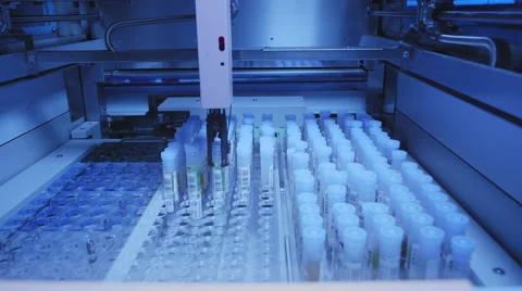 COVID blood samples stored by a machine Stock Footage 57768572