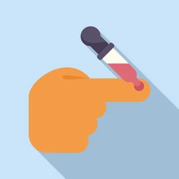 Covid blood test icon flat vector. Corona virus Stock Illustration