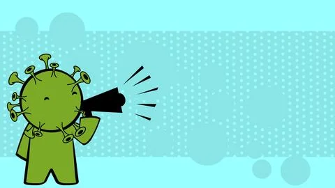 Covid cacharacter cartoon background Stock Illustration