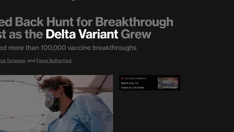 Covid Delta Variant on headlines of major online news publications Stock Footage 158036007