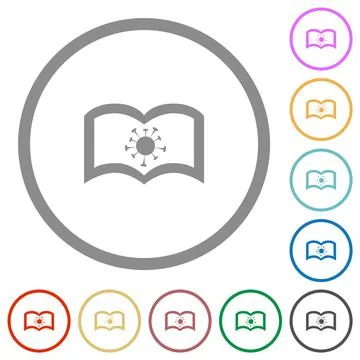 Covid documentation flat icons with outlines Stock Illustration