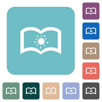 Covid documentation rounded square flat icons Stock Illustration