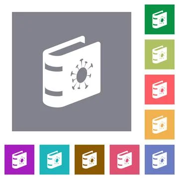 Covid documentation square flat icons Stock Illustration