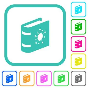 Covid documentation vivid colored flat icons Stock Illustration