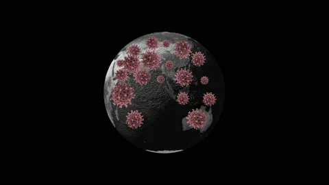 Covid global spread across the world focus on Asia Stock Footage 137225527