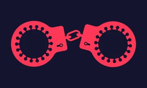 Covid Handcuffs Stock Illustration
