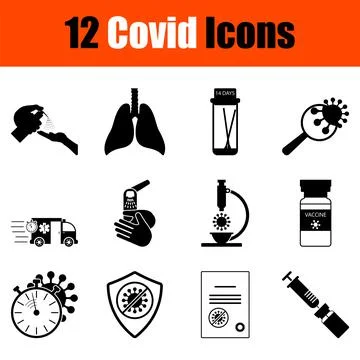 Covid Icon Set Stock Illustration