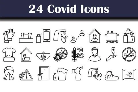 Covid Icon Set Stock Illustration