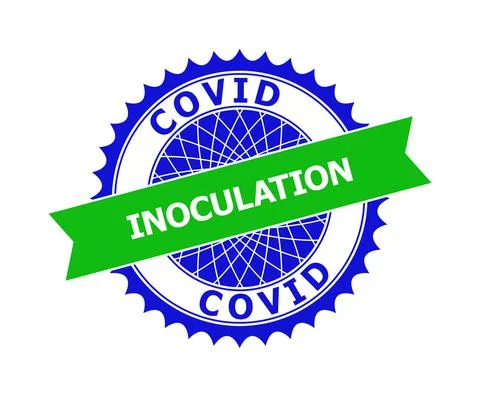 COVID INOCULATION Bicolor Clean Rosette Template for Watermarks Stock Illustration