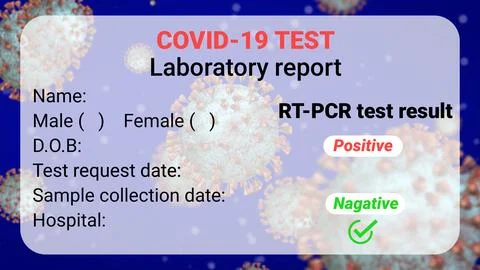 Covid laboratory test report イラスト素材