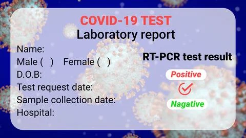 Covid laboratory test report 스톡 일러스트