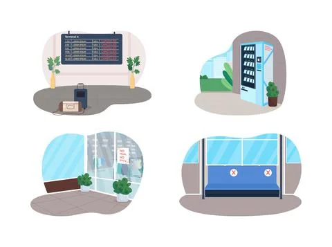 Covid lockdown 2D vector web banner, poster set Stock-Illustration