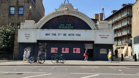 COVID LOCKDOWN ENDING SOON CINEMA SAYS 'WE HAVE MISSED YOU' APRIL 2021 Stock Footage 152945313