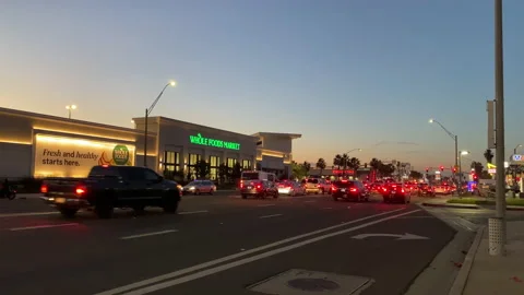 COVID Lockdown Evening Traffic during Holiday Shopping Season - Real Time 库存影片 144904538