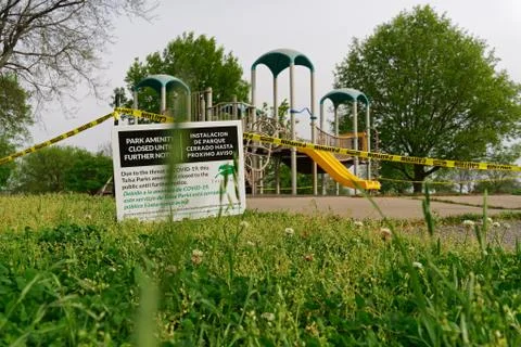 Covid Lockdown Parks Shut Down Where Kids Play Stock Photos