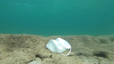 Covid Mask In Ocean Stock-Footage 137485073