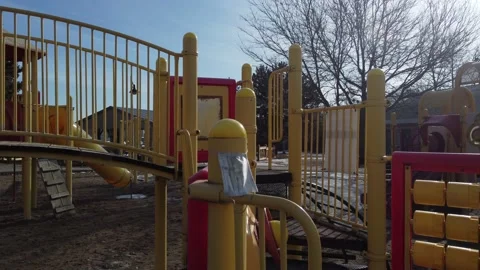 Covid mask on playground Stock Footage 150075028