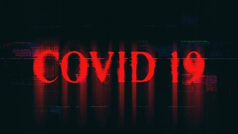 Covid Noise Text Red Flickering Damage Abstract Background Stock Footage 126985950