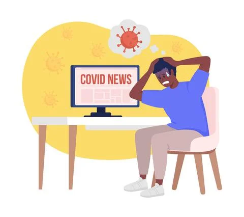 Covid panic attack 2D vector isolated illustration Stock Illustration