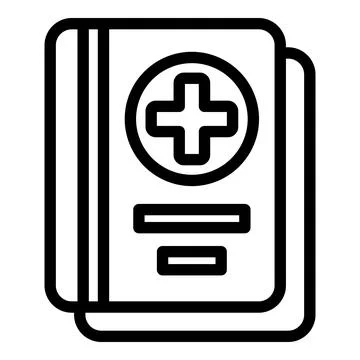 Covid pass icon outline vector. Passport health Stock Illustration