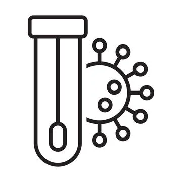 Covid pcr test icon vector corona virus covid19 tube test medical laboratory Stock Illustration