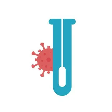 Covid pcr test vector line icon. Coronavirus coronavirus tube testing Stock Illustration