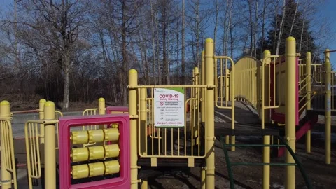 Covid playground abandoned Stock Footage 150074321