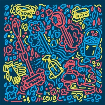 Covid quote -19 , inside the composition, hygienic promotion using, disinfection Stock Illustration