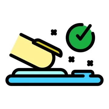 Covid test fingerprint icon vector flat Stock Illustration