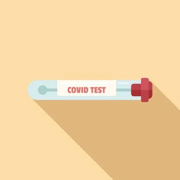 Covid test icon flat vector. Corona lab 스톡 일러스트