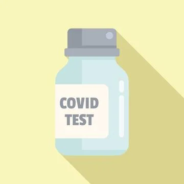 Covid test jar icon flat vector. Nose check Stock Illustration