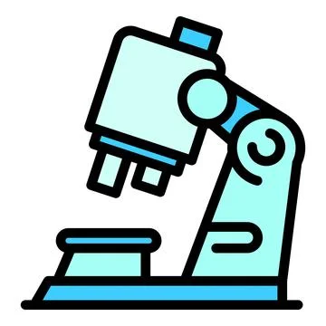 Covid test microscope icon vector flat Illustrazione stock