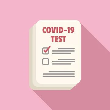 Covid test paper icon flat vector. Coronavirus lab 스톡 일러스트