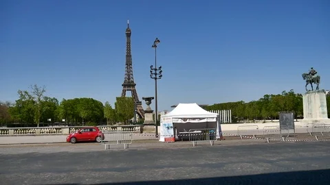 Covid test tent eiffel tower -COVID19 Stock Footage 128605260