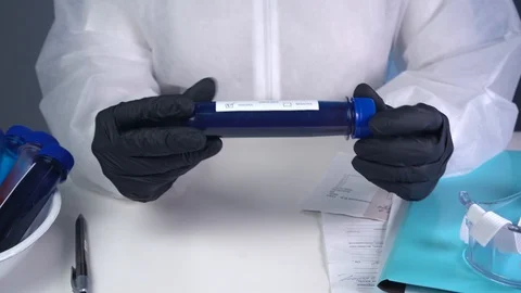 COVID Test tube, no blood Stock Footage